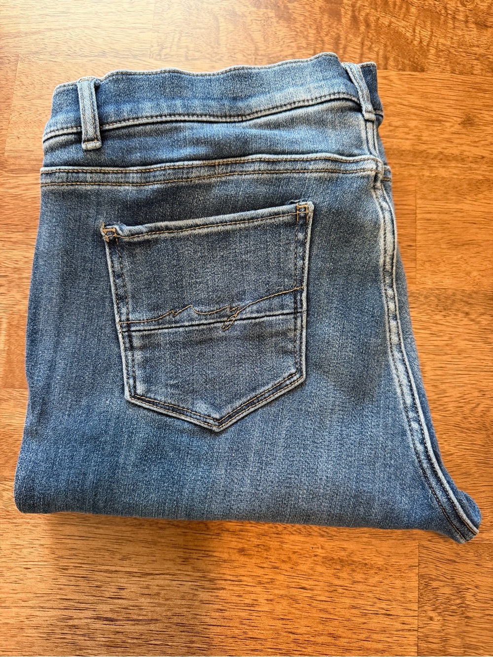 New York & Company SoHo Medium Wash Skinny Legging Front Distressed Denim